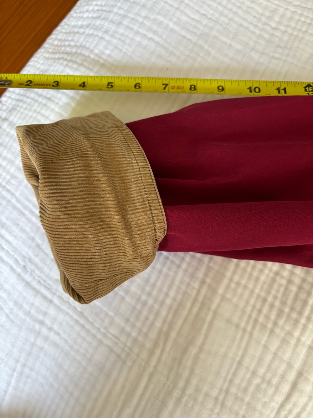 J. Crew Red Cotton Barn Jacket with Tan Corduroy Collar - Picture 11 of 16